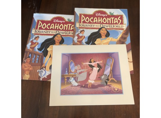 Disney Store Pocahontas Lithograph Print Pair 11'X14'