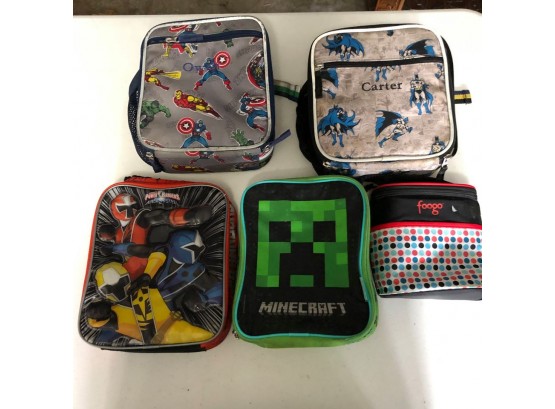 Lot Of 4 Lunch Boxes: Pottery Barn Kids  Powers Rangers, Minecraft