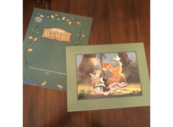Disney Store Bambi Lithograph Print 11'X14'