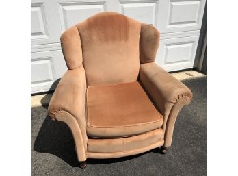 Vintage Peach Velvet Arm Chair
