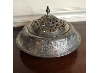 Wilcox Silverplate Paisley Patterned Domed Bowl With Lid