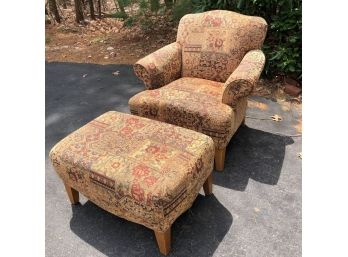 Upholstered Arm Chair With Ottoman