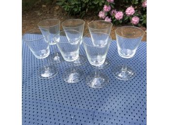 Set Of 7 Vintage Stemware Glasses