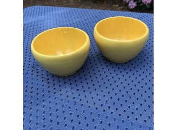 Set Of Two Vintage Yellow Prep Bowls