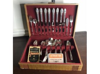 1847 Roger Williams Silverplate Silverware Set With Case