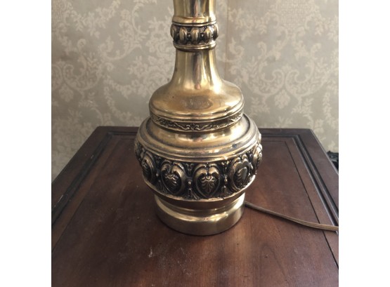 Vintage Lamp With Brass Tone Base
