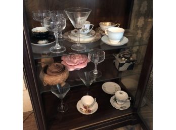 Cabinet Glassware And Ceramic Lot