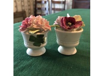 Vintage Crown Staffordshire Miniature Ceramic Bouquets