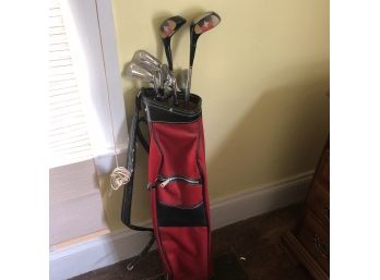 Vintage Spaulding Golf Clubs With Bag