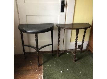 Set Of Two Vintage Demilune Tables