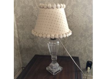 Vintage Lamp With Pom Pom Clip Shade