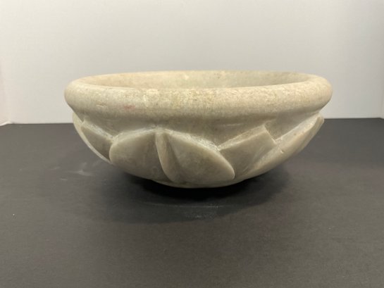 White Marble Open Lotus Bowl - (DM)