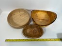 (3) Small Wood Bowls - (DM)