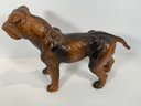 Vintage Leather Wrapped Bulldog Figure - (DM)
