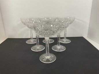 (6) Cut Glass Tudor (England) Crystal Champagne Glasses - (DM)