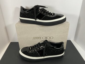 Mens Jimmy Choo Black Velvet W/ Glitter Dots - Size Eur 45