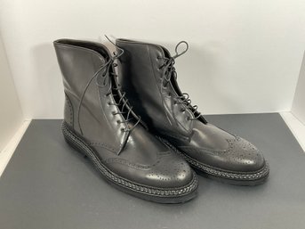 Mens ETRO Black Leather Wingtip Boots - Size Eur 43