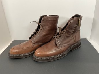 Mens ETRO Mens Leather Zip/Lace Up Boots - Sz Eur 43