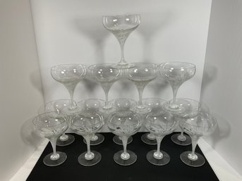 (15) Rosenthall Studio Line 'Snowflake' Champagne Glasses - (DM)