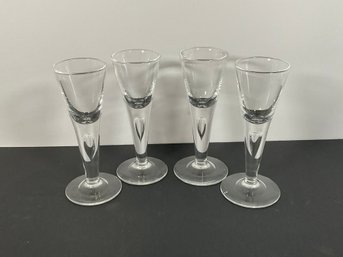 (4) Steuben Apertif Crystal Glasses - (DM)