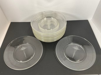 (13) Vintage Space Needle Etched Glass Plates - 8' - (DM)