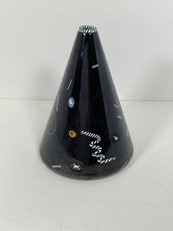Richard Marquis Latticino Glass Cone/Vase Sculpture By Noble Effort 1986 - (DM)