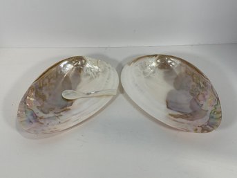 (2) Natural Mother Of Pearl Shells - (DM)