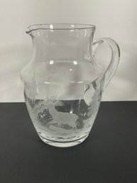 Etched Glass Pitcher - (DM)