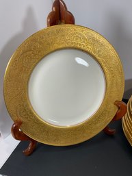 (12) Concord Gold China Dinner Plates - (DM)