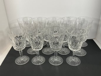(13) Waterford Lismore 7' Tall Crystal Glasses - (DM)