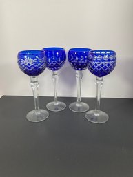 (4) Blue Cut To Clear Balloon Glasses - (DM)
