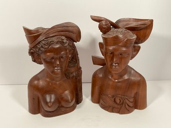 Carved Wood Balinese Figures -
