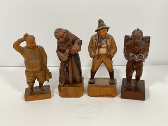 (4) Carved Wood Figures