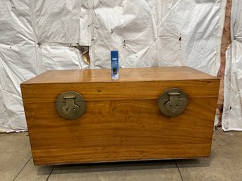 Huge Asian Dove-Tailed Camphor Wood Blanket Chest - (DM)