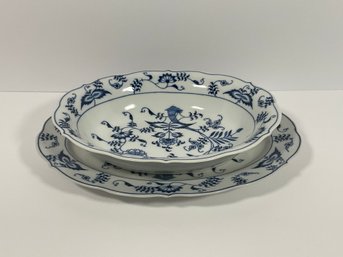 Blue Danube Porcelain Bowl & Platter