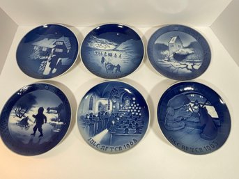 (6) Vintage Royal Copenhagen Collector Blue Plates # 2