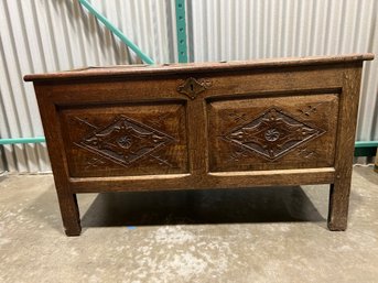 19th Century Carved Wood Blanket Chest - (DM)