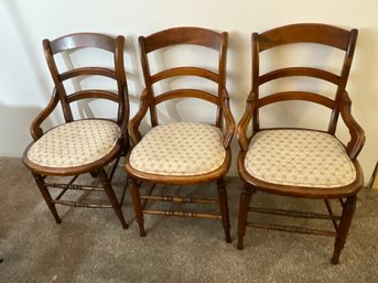 (3) Antique Wood Chairs