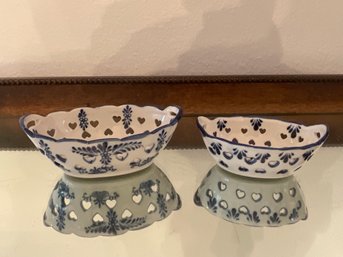 (2) Delft Oval Trinket Dishes