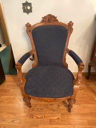 Antique Carved Wood Side Chair -