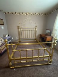 Vintage Brass Queen Size Bed Frame -