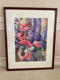 Susan Waite Signed Lg Watercolor 'Flowers In Bloom'