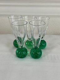 (5) Vintage Ball Stem Liquor/Cocktail Glasses