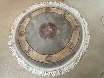 Round Wool Asian Inspired Rug