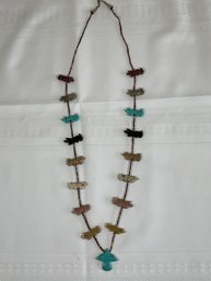 Vinatge Zuni Fetish Bear Necklace