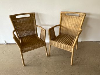 Pr Of Wicker Chairs