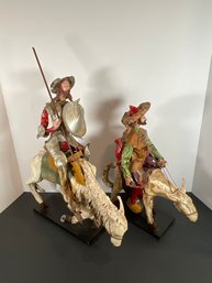 Vintage Don Quixote & Sancho Panza Paper Mache Figures