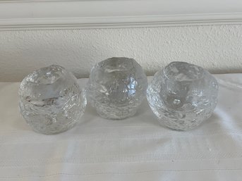 (3) Snow Ball Candle Votives