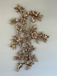 Lg. Mid Century Syroco Dogwood Floral Wall Hanging