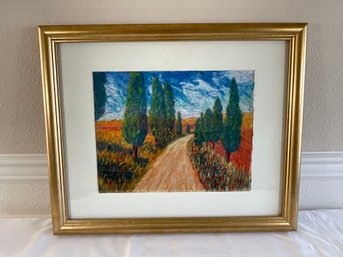 Jeff Whyman (oil Pastel) 'Path/Trees' - Signed.